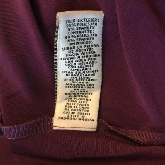 ECI New York M Wine Purple Color V-Neck Drape Blouse Top - Picture 6 of 6